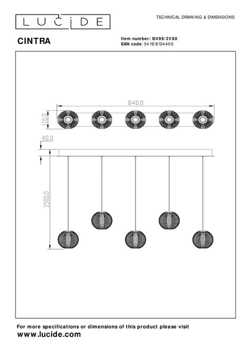 Lucide hanglamp CINTRA - Geïntegreerde LED - Transparant - vtwonen shop