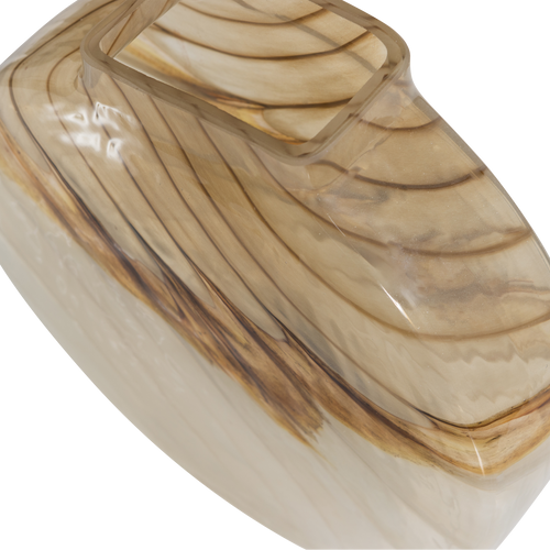WOOOD vaas Norbert - Handgevormd - Glas - Bruin - 26x25x8