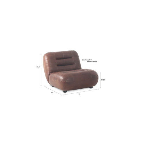 Dutchbone Wyatt Fauteuil Leer Chocolade Bruin - vtwonen shop