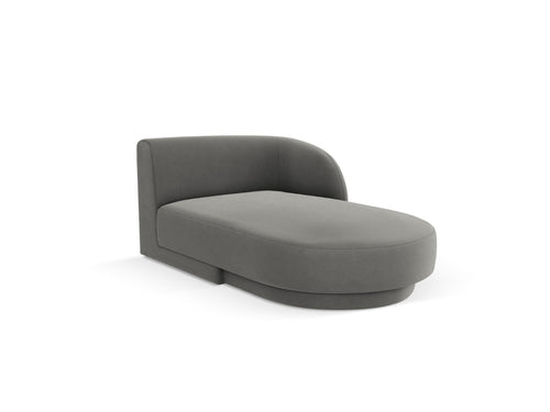 Micadoni rechter chaise longue Miley flueel, lichtgrijs - 156x90x70cm