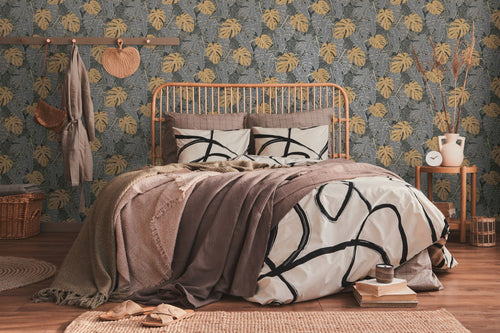 Livingwalls behang palmbomen zwart, goud en grijs - 53 cm x 10.05 m - AS-389051 - vtwonen shop