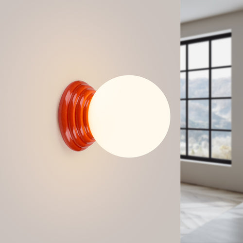 Sollux Lighting Wandlamp ZORI perzik IP44 - 12x16x12cm