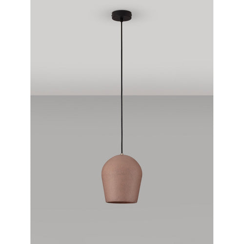 Nova Luce OMIO 20 cm koepelvormige hanglamp voor plafond, rood zandsteen, E27, 1x12W, IP55