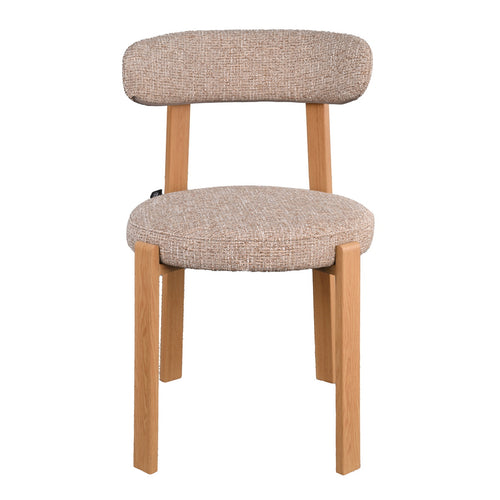 DÉJA Living Eetkamerstoel Lagan - Taupe/Naturel Stof - Set van 2 - vtwonen shop