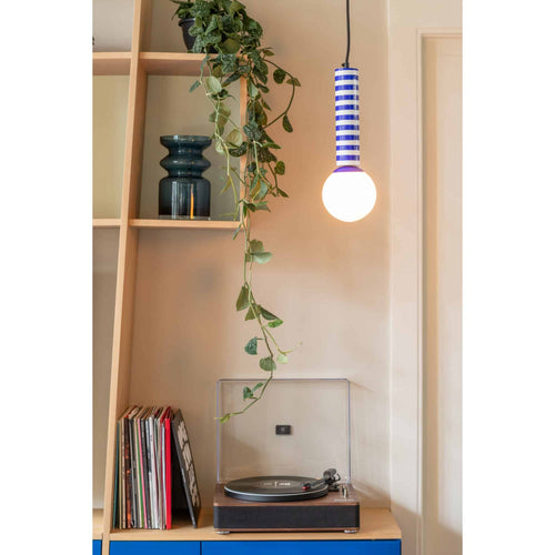 Leitmotiv hanglamp Rayado Retro - blauw - Ø12cm