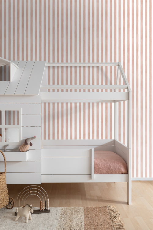 ESTAhome behang strepen terracotta roze en wit - 53 cm x 10.05 m - 131307 - vtwonen shop