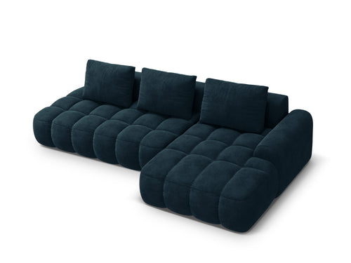 Cosmopolitan Design Converteerbare hoekbank rechts met opbergdoos Linz 3-zits, flueel diepe olie - 142x275x84cm