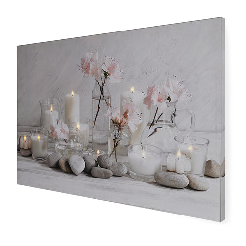 Art for the Home Canvas LED - Rustgevende Kaarsen - 60x90cm