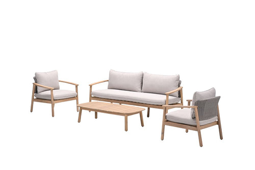 Eclipse loungeset - 4-dlg.-acaciahout met white wash - sand