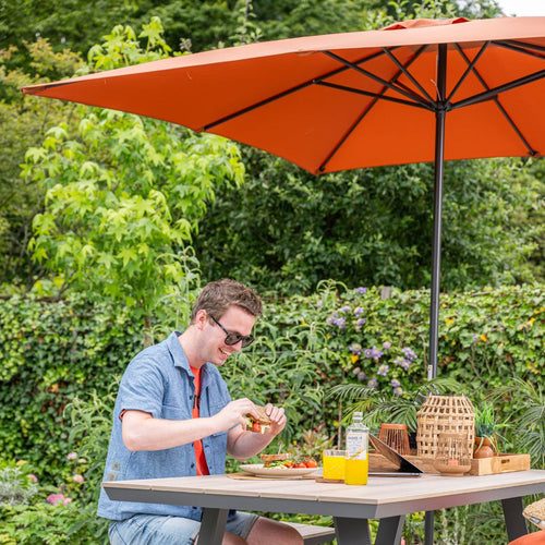 Lotus parasol - 250x250 cm - carbon black - koper