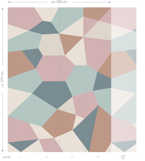 ESTAhome fotobehang grafisch motief multicolor - 200 x 279 cm - 159258 - vtwonen shop