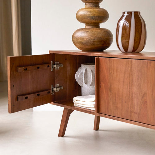 Tikamoon Acacia tv-meubel 150 cm - Donkerbruin - vtwonen shop