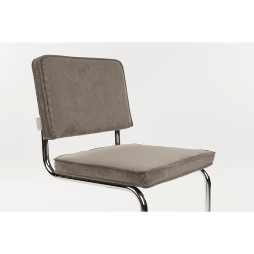 Zuiver Ridge Rib Kink Eetkamerstoelen  Grijs - Set van 2 - vtwonen shop