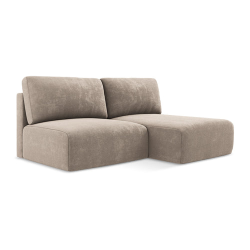 LaMiaSofa hoekbank rechts Ostia - chenille stof - donkerbeige - 210x149x79