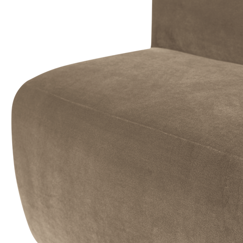WOOOD eetbank 84 cm rugleuning Mojo Base - Velvet - Khaki - 83x84x76