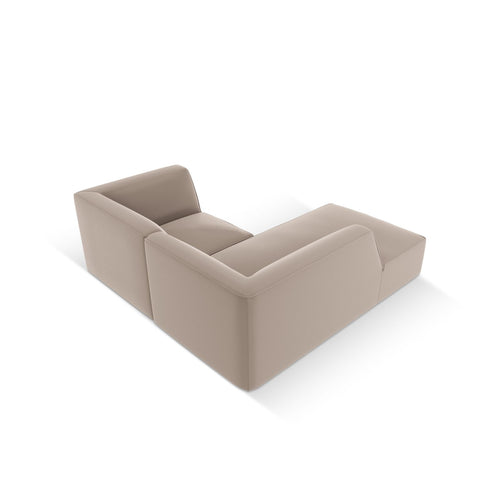 Cosmopolitan Design - Modulaire hoekbank links Siena 3-zits, imitatieleer lichtbruin - 180x186x69cm