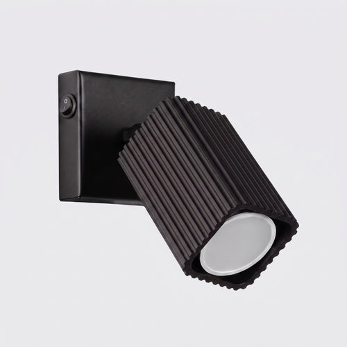 Sollux Lighting Wandlamp RAYO zwart met schakelaar - 8x16x16cm