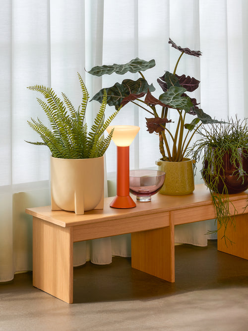 Hübsch bijzettafel Doppio - mdf/oak veneer - 99x30xh30cm
