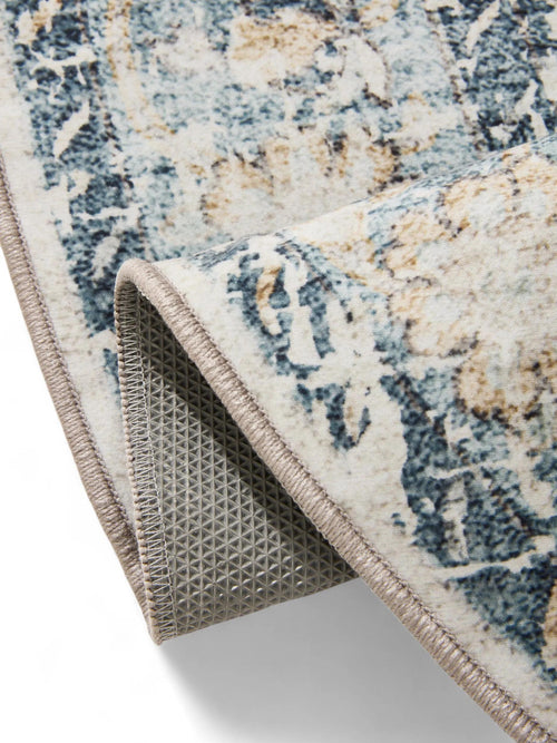 benuta wasbaar vloerkleed George - blauw - ø 120 cm