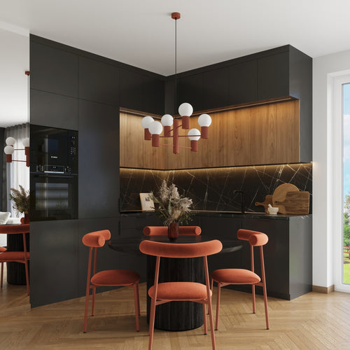 Sollux Lighting Kroonluchter HALO 6 rood ochra - 64x64x230cm