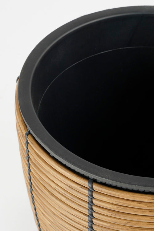 Mica Decorations Durban Bloempot Buiten - Set van 3 - H36 x Ø40 cm - Gerecycled Plastic - Bruin - vtwonen shop