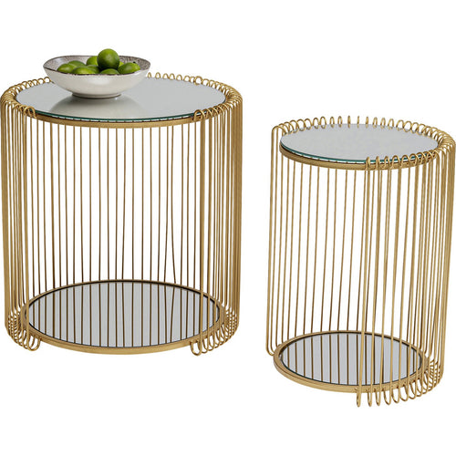 Kare Design Bijzettafel Wire Double messing (2/Set) - vtwonen shop