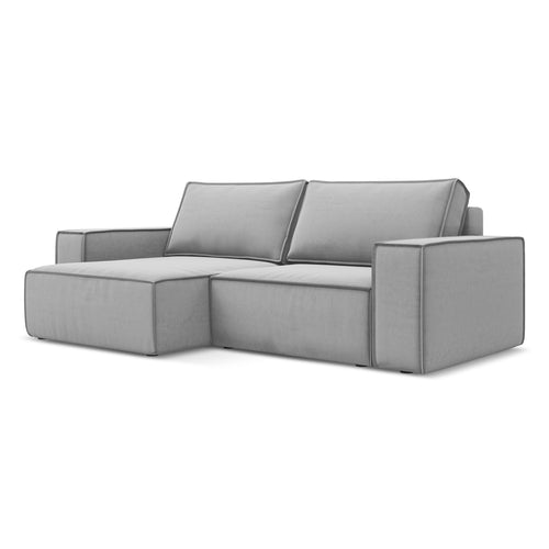 LaMiaSofa hoekbank links Livorno - velours - grijs - 257x148x82