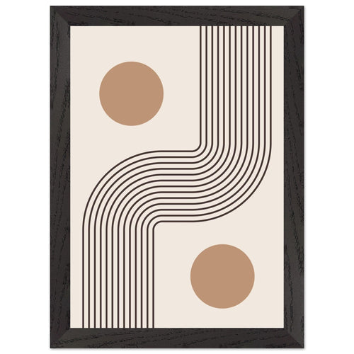 Artfulprints Poster met Lijst Boho – Soft symmetry   - A4 21x29.7 cm - Grijs