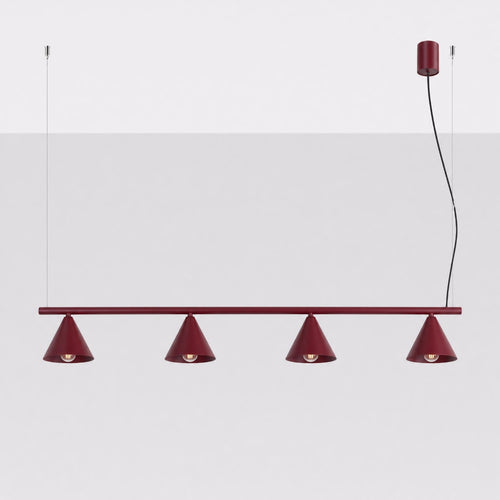 Sollux Lighting Kroonluchter NOX 4L bordeaux - 122x14x215cm