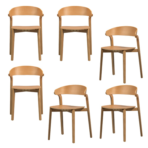 WOOOD eetkamerstoelen  Cras - Essenhout - Naturel - Set van 6 - vtwonen shop