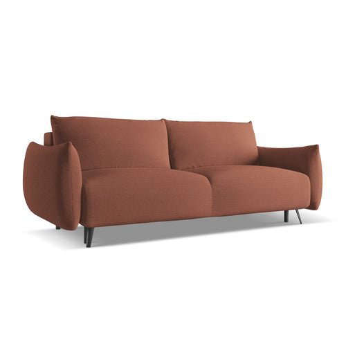 LaMiaSofa 3-zits slaapbank Genova - chenille stof - gedempt roze - 230x105x86