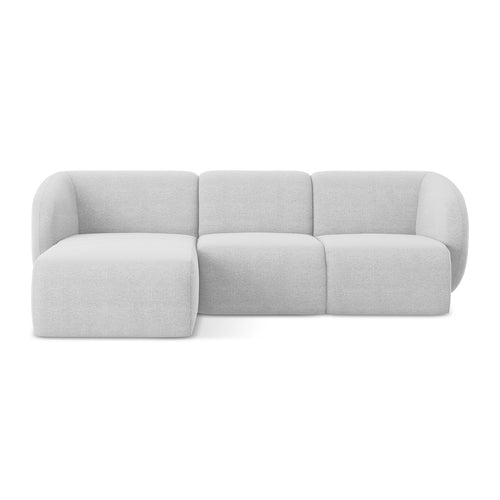 LaMiaSofa hoekbank links Cervo - bouclé - zilver - 248x166x103