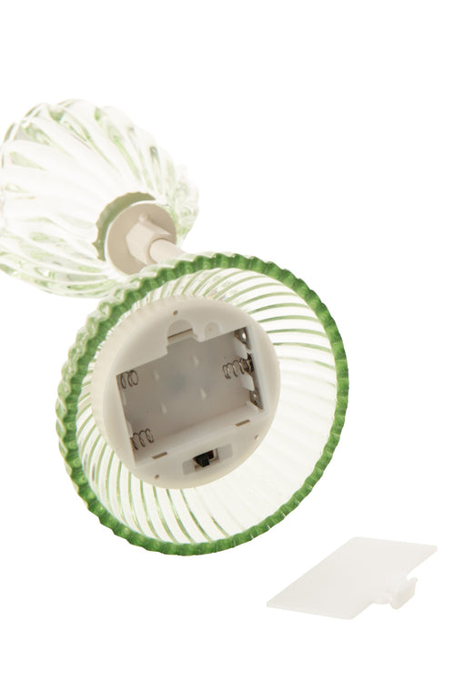 J-Line lamp Shell - ijzer - lichtgroen/wit - large - LED lichtjes