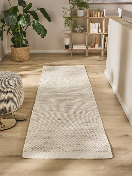 benuta wollen loper Rocco - crème - 80x250 cm