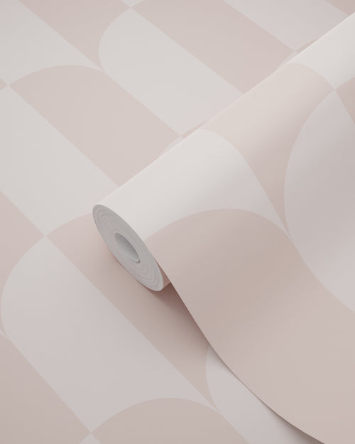 ESTAhome behang art deco bogen zacht roze en licht roze - 53 cm x 10.05 m - 139986 - vtwonen shop