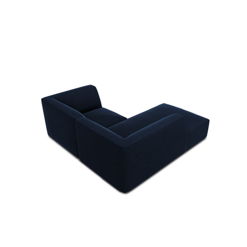 Cosmopolitan Design - Modulaire hoekbank links Siena 3-zits, flueel koningsblauw - 180x186x69cm