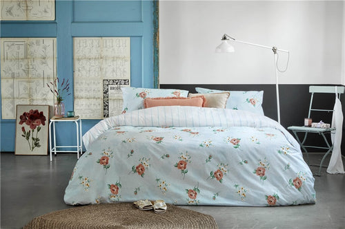 Walra - Dekbedovertrek Red Roses - 200x220 cm - Blauw