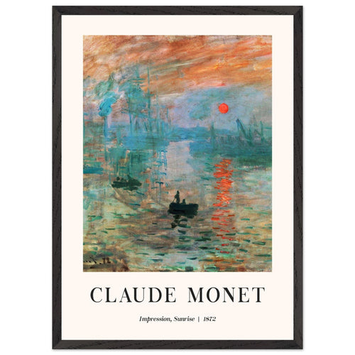 Artfulprints Poster met Lijst Claude Monet - Impression sunrise   - 50x70 cm - Meerkleurig