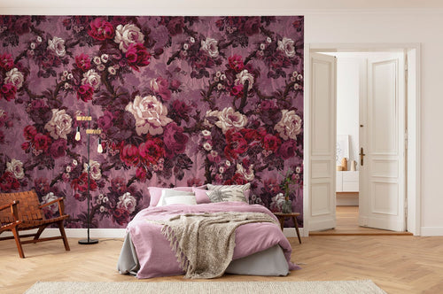 Sanders & Sanders fotobehang bloemen roze en lila paars - 400 x 280 cm - 611869 - vtwonen shop