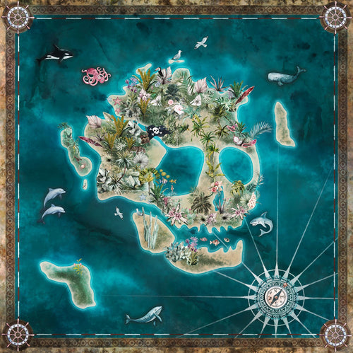 Komar fotobehang Skull Island blauw - 250 x 250 cm - 610842 - vtwonen shop