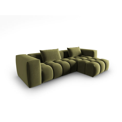 Cosmopolitan Design - Modulaire hoekbank rechts Verona 3-zits, flueel lichtgroen - 145x260x70cm