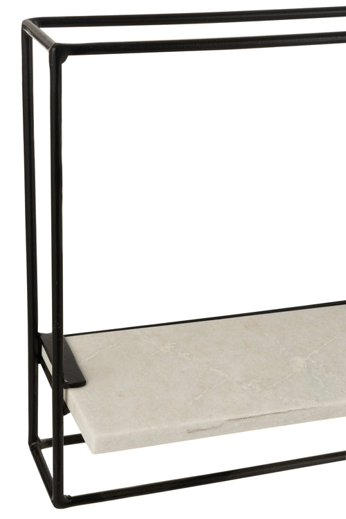 J-Line wandrek 1 Plank - ijzer/marmer - zwart/wit - large