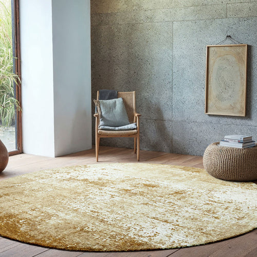 Louis De Poortere binnen & buiten machinewasbaar vloerkleed Mad Men Virgin Land van 70% gerecycled PET - geel - 290x290cm