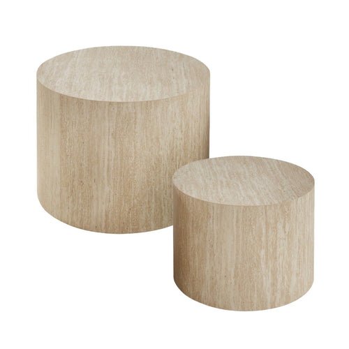 Calicosy - MAIA Set van 2 salontafels - Beige - 58x58x38 cm