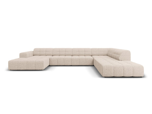Cosmopolitan Design Panoramische hoekbank rechts Chicago 7-zits, chenille beige - 263x375x78cm