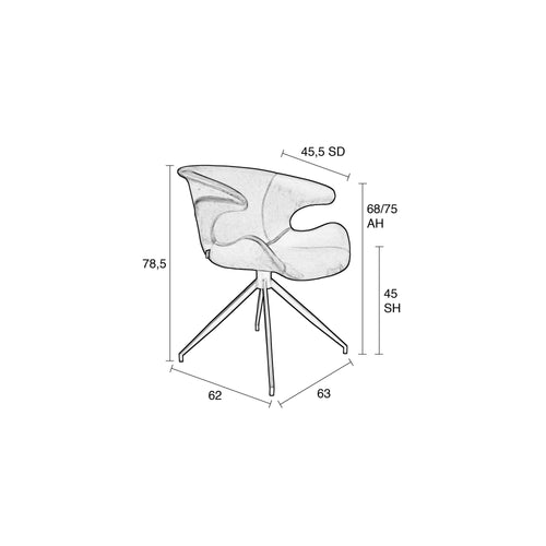 Zuiver Mia Eetkamerstoelen met armleuning Grijs - Set van 2 - vtwonen shop