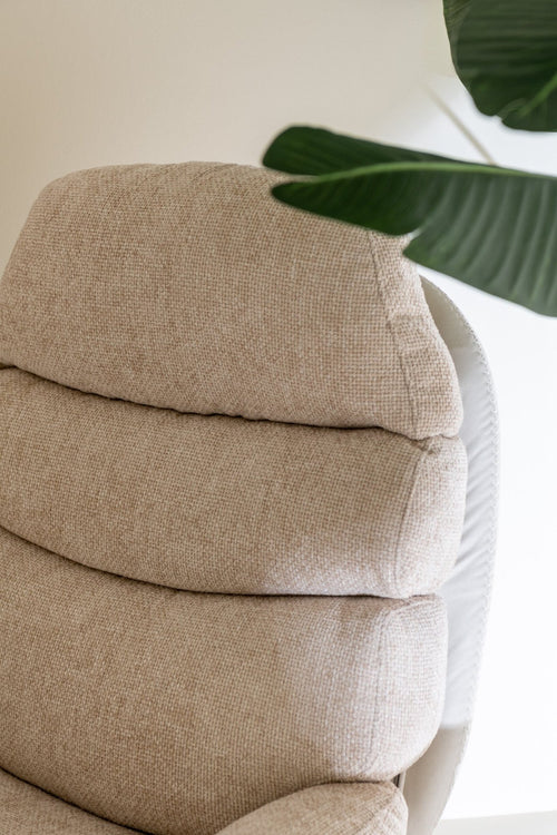J-Line zetel Relax + Voetbank - metaal/multiplex - beige/zwart