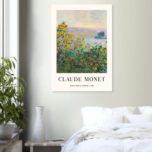 Artfulprints  Claude Monet - Flower beds at Vétheuil   poster 30x40 cm - vtwonen shop