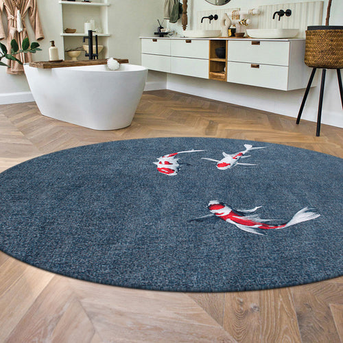 Louis De Poortere vloerkleed Japanese Pond - blauw - 240x240cm - vtwonen shop