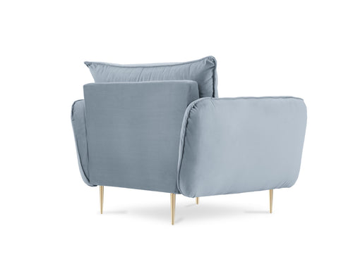 Cosmopolitan Design Fauteuil Vienna flueel, lichtblauw - 94x97x95cm